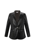 Giubbotto in Pelle PU Donna Set con Finitura Lucida