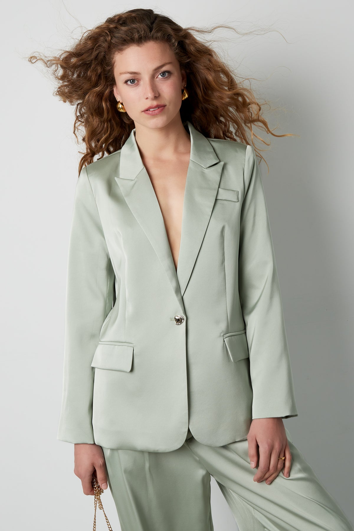 Blazer effetto raso parte di un set