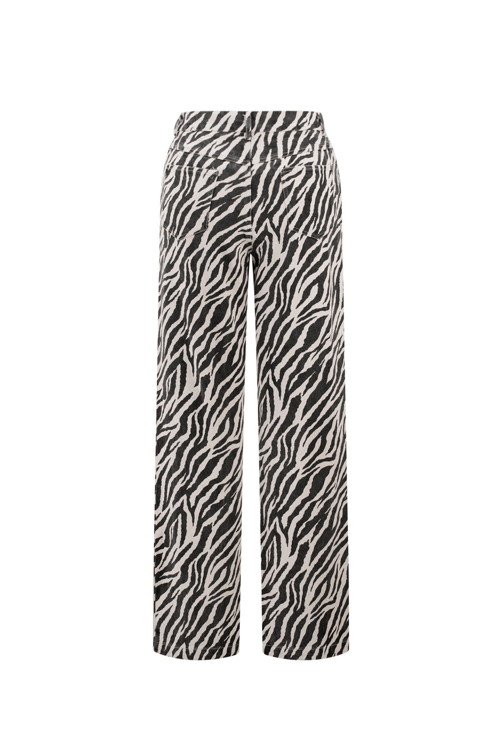 Tessuto Cotone Donna Pantaloni Dritti Casual Righe di Zebra