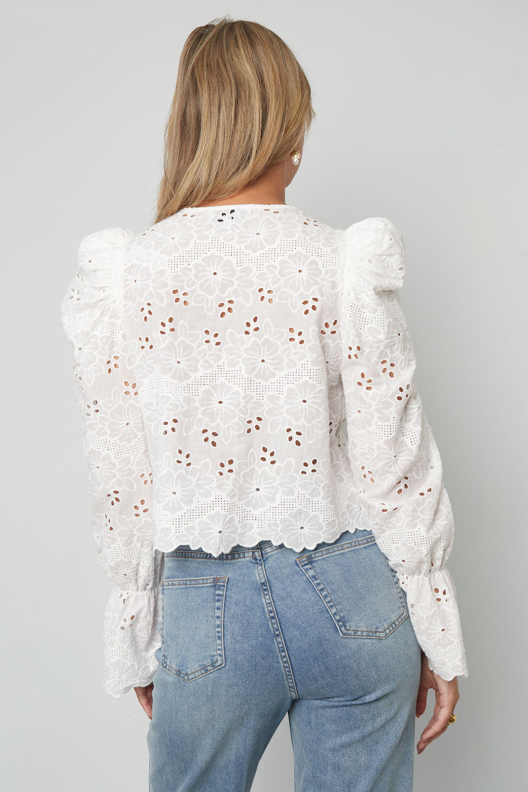 Cotone Tessuto Donna Maglia Lunga Manica Casual Cutout