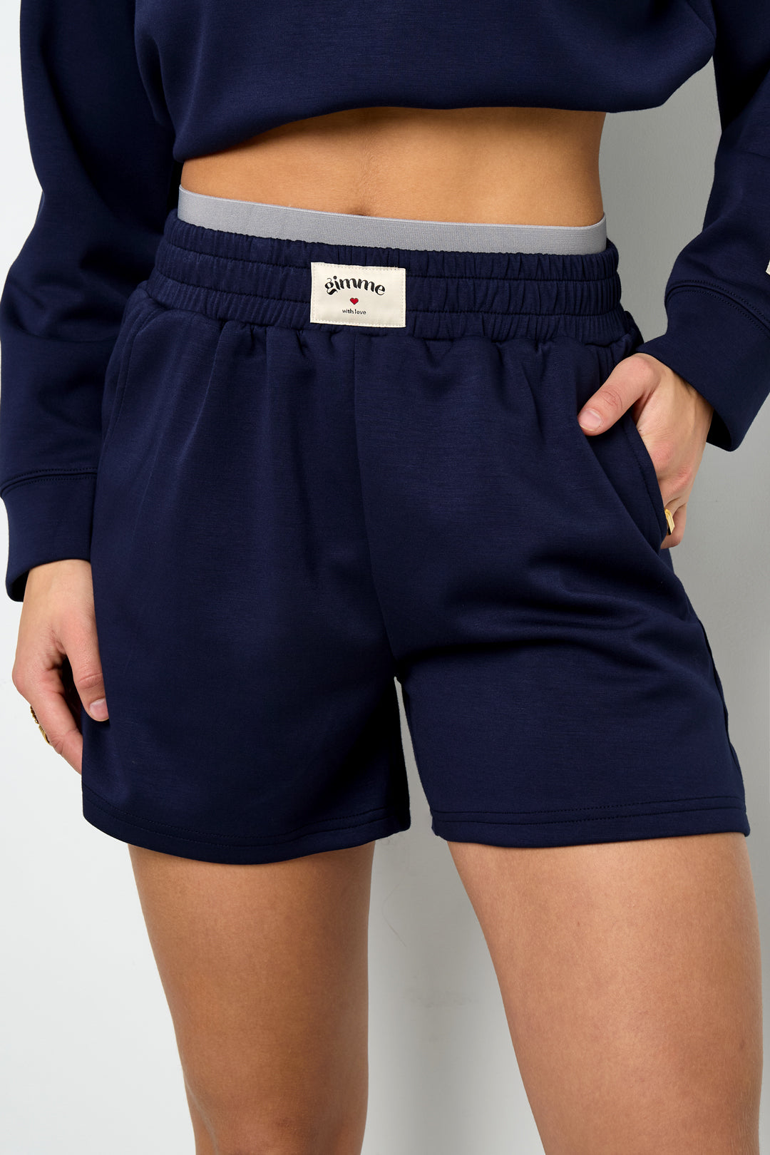 Shorts Casual Donna in Fibra di Poliestere Maglia Sporty Colore Puro